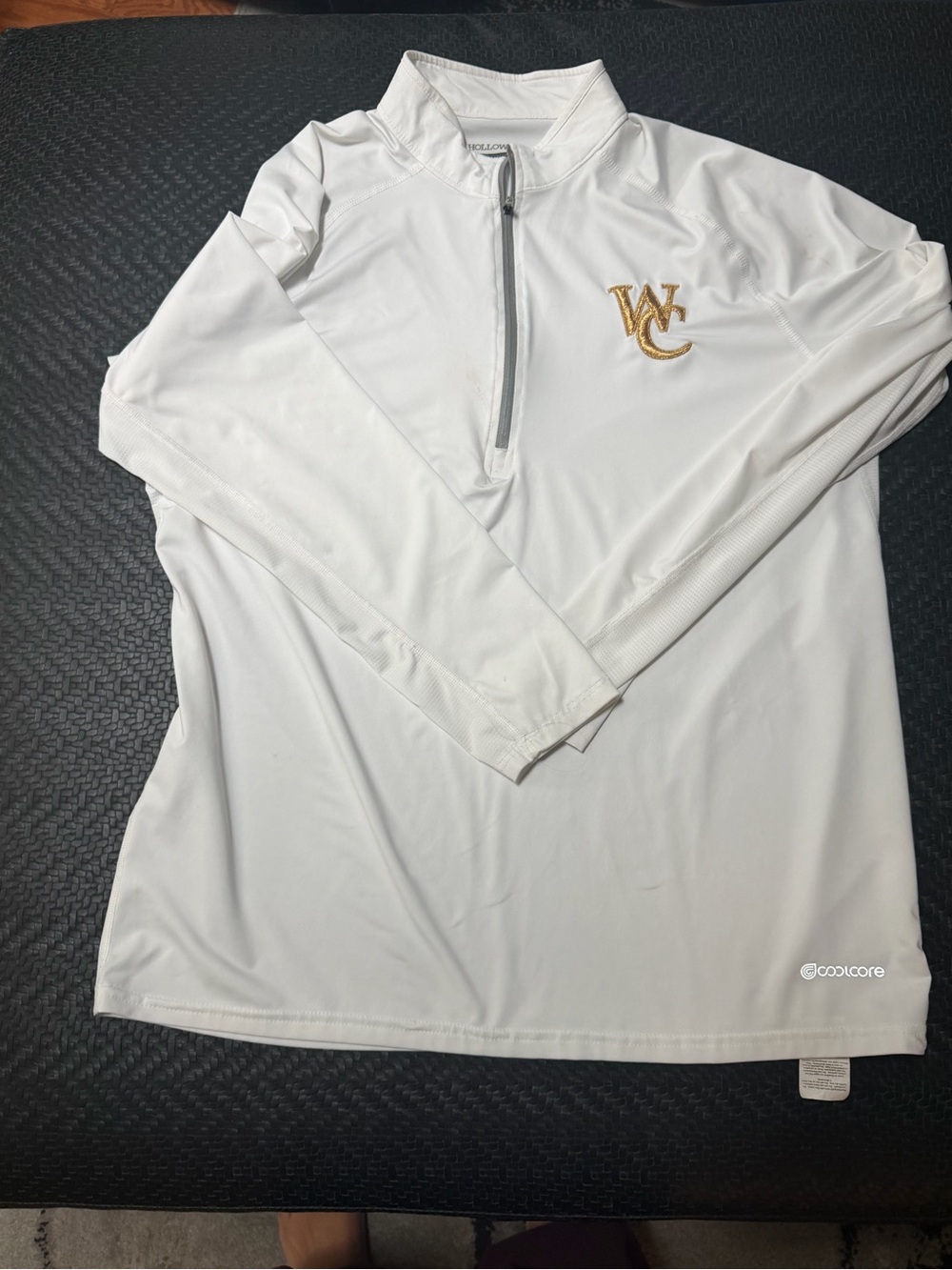 World Cup Mens 3/4 zip zip L Embroidered White Long-Sleeve Swim Top